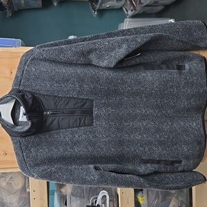 Old Navy Size XL Dark Grey/Black Fleece 1/4 Zip Pullover Sweater